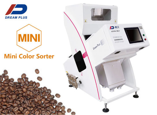 Eine Rutsche Mini Coffee Bean Color Sorter, der Grün und Braten-Kaffeebohnen sortiert