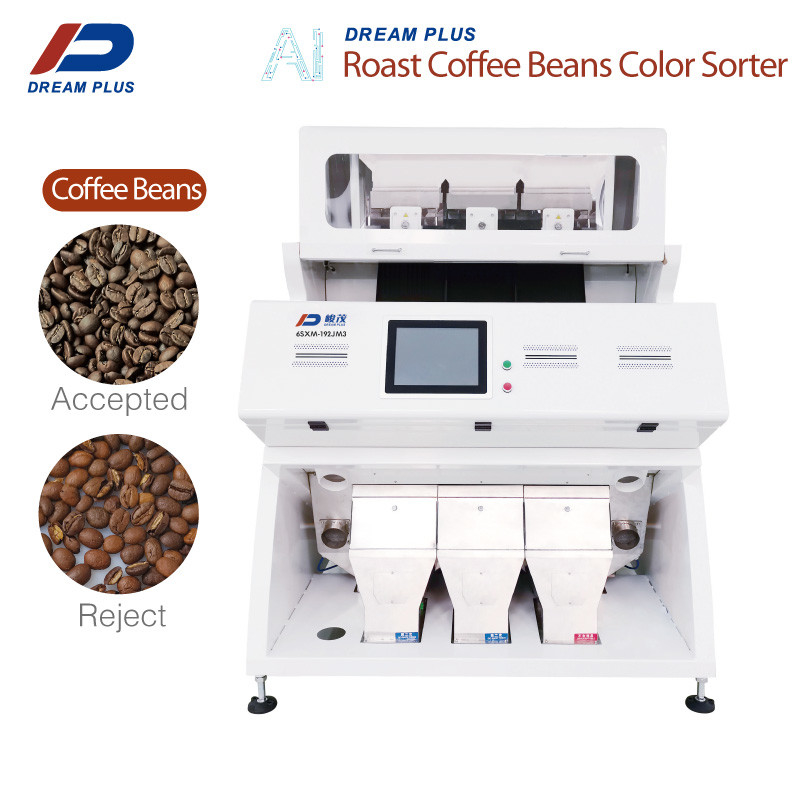 Bean Color Sorter Machine 3 transportiert CCD 192 kanalisiert einfache Operation auf einer Rutschbahn